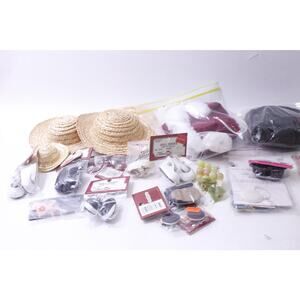 Fibre Craft, Doll Accessories, Shoes, Glasses, Straw Hats, Sweater, Santa Coat,